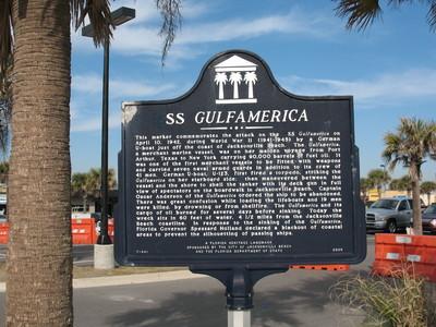 USS <b>Gulfamerica</b> Marker, Jacksonville Beach, FL